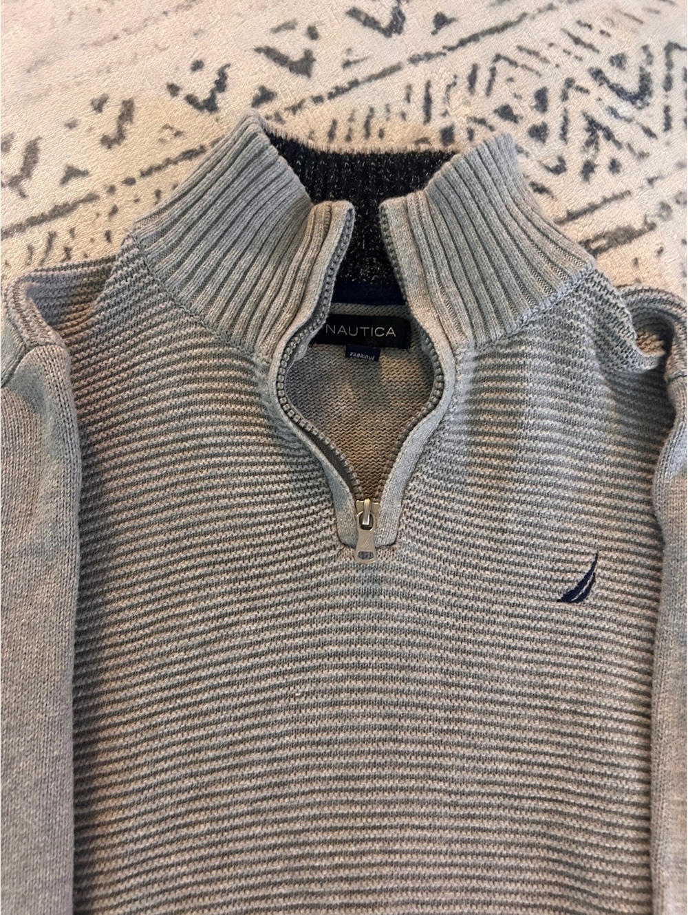 Nautica boys Gray Quarter Zip Pullover Sweater XL - Picture 2 of 3
